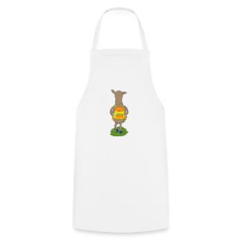 Llama with colorful backpack - Cooking Apron - white - Front - AI Model Male 185 dark (185cm)