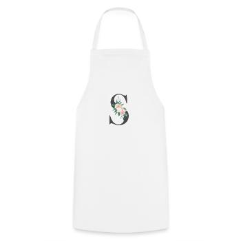 Personalisierbar Monogramm Pastell Floral S - Kochschürze - Weiß - Vorne - AI Model Male 185 dark (185cm)