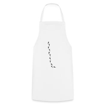 Oiseau oiseau trace de moineau - Tablier de cuisine - blanc - Devant - AI Model Male 185 dark (185cm)