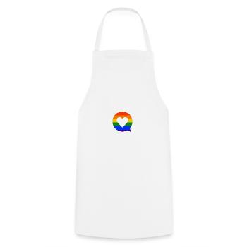 Sprechblase Gay Pride LGBTIQ Queer Regenbogen - Kochschürze - Weiß - Vorne - AI Model Male 185 dark (185cm)