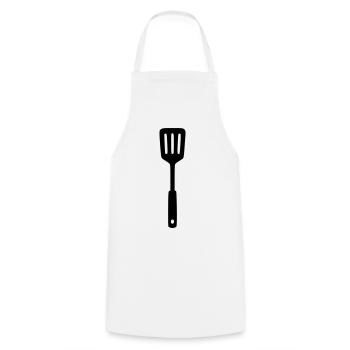  Grillwender BBQ Grillmeister Foodtruck Logo - Kochschürze - Weiß - Vorne - AI Model Male 185 dark (185cm)