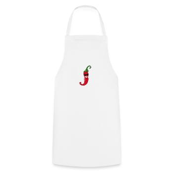 Chili rouge avec visage et lunettes de soleil - Tablier de cuisine - blanc - Devant - AI Model Male 185 dark (185cm)