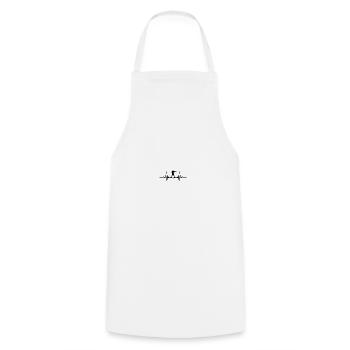 Biathlon Winter Sports Heartbeat Gift Biathlete - Cooking Apron - white - Front - AI Model Male 185 dark (185cm)