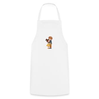 Câlins et Bonjour entre enfants - Tablier de cuisine - blanc - Devant - AI Model Male 185 dark (185cm)