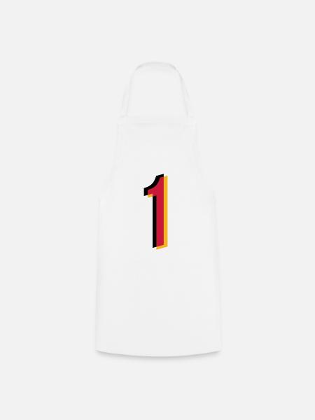 1 Number Germany Jersey Number Black Red Gold - Cooking Apron - white