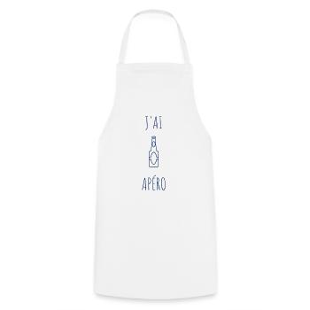 J'ai apéro - Tablier de cuisine - blanc - Devant - AI Model Male 185 dark (185cm)