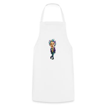 Colorful Expressionist Portrait - Cooking Apron - white - Front - AI Model Male 185 dark (185cm)