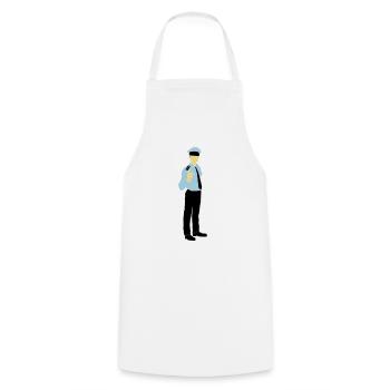 Polizist - Kochschürze - Weiß - Vorne - AI Model Male 185 dark (185cm)