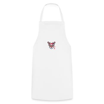 8 Bit Christmas Reindeer Head - Cooking Apron - white - Front - AI Model Male 185 dark (185cm)