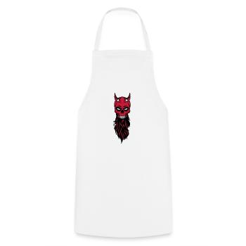 dead head hipster devil bearded beard fantasy luc - Cooking Apron - white - Front - AI Model Male 185 dark (185cm)