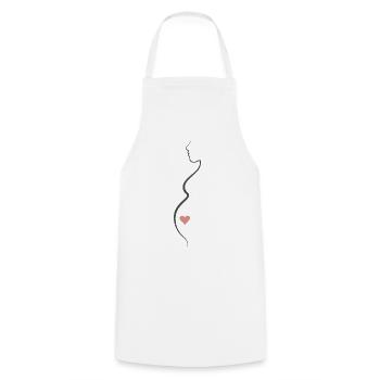 Schwangere Frau - Kochschürze - Weiß - Vorne - AI Model Male 185 dark (185cm)