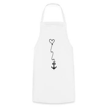 Anchor with heart on rope - wind force north storm - Cooking Apron - white - Front - AI Model Male 185 dark (185cm)