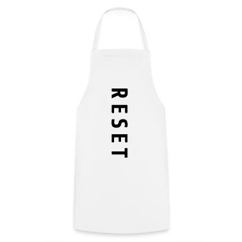 Reset Schriftzug Neuanfang Geschenk - Kochschürze - Weiß - Vorne - AI Model Male 185 dark (185cm)