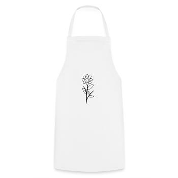 Blume Zeichnung Natur Skizze schwarz - Kochschürze - Weiß - Vorne - AI Model Male 185 dark (185cm)