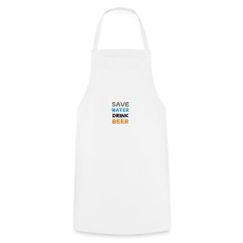 Bier Bier - Kochschürze - Weiß - Vorne - AI Model Male 185 dark (185cm)