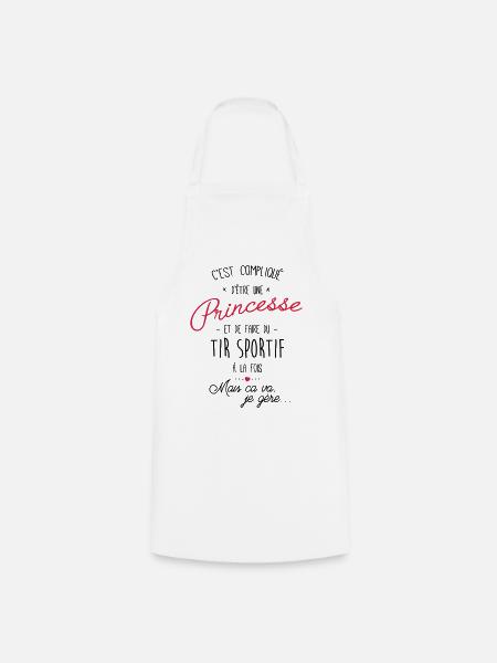 princesse et Tir sportif - Tablier de cuisine - blanc