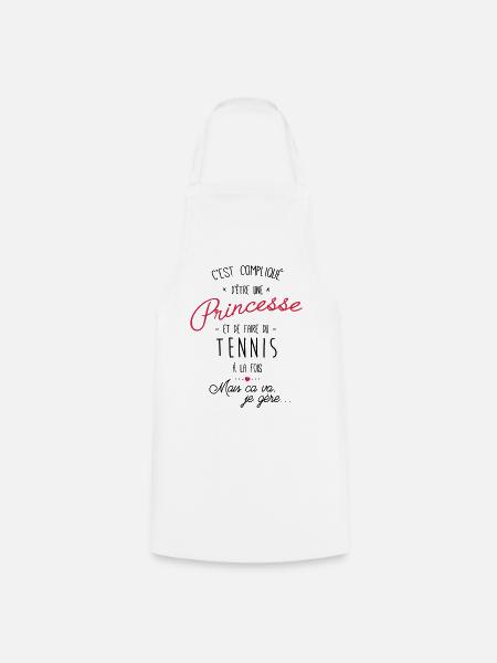 princesse et Tennis - Tablier de cuisine - blanc