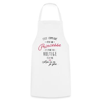 Princesse et Voltige avion - Tablier de cuisine - blanc - Devant - AI Model Male 185 dark (185cm)