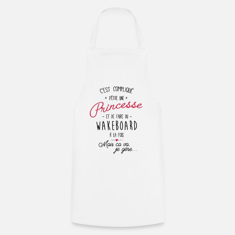 Princesse et Wakeboard a la plage - Tablier de cuisine - blanc