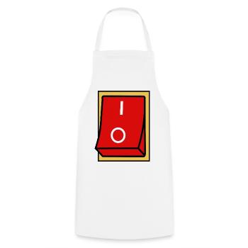 ON - OFF SWITCH - Cooking Apron - white - Front - AI Model Male 185 dark (185cm)