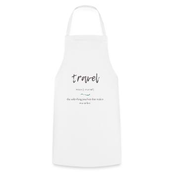 Édition alambiquée de voyage - Tablier de cuisine - blanc - Devant - AI Model Male 185 dark (185cm)