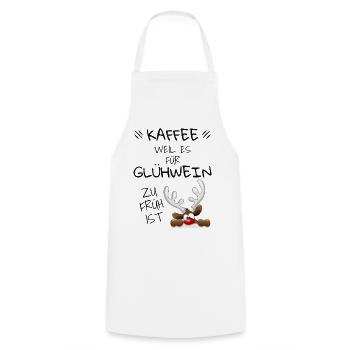 Kaffee Glühwein Spruch Lustiges Design - Kochschürze - Weiß - Vorne - AI Model Male 185 dark (185cm)