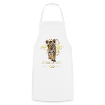 Bengal tiger - Cooking Apron - white - Front - AI Model Male 185 dark (185cm)