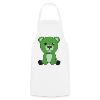 green bear colorful bear cute animals bears - Cooking Apron - white - Front - AI Model Male 185 dark (185cm)