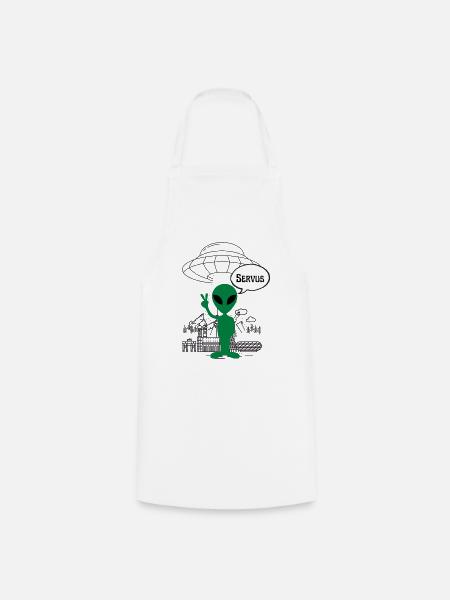 Servus Alien ART - Kochschürze - Weiß