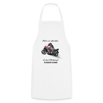Motorrad Art - Kochschürze - Weiß - Vorne - AI Model Male 185 dark (185cm)