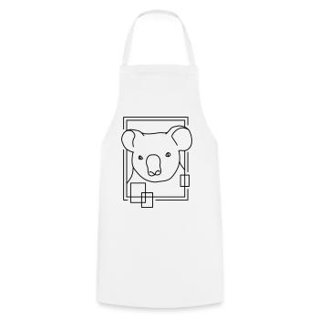 Koala en forme géométrique - Conception d’art au trait - Tablier de cuisine - blanc - Devant - AI Model Male 185 dark (185cm)