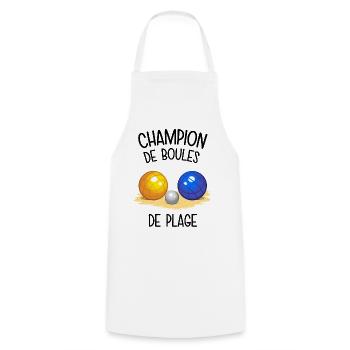 Champion de boules de plage - Tablier de cuisine - blanc - Devant - AI Model Male 185 dark (185cm)