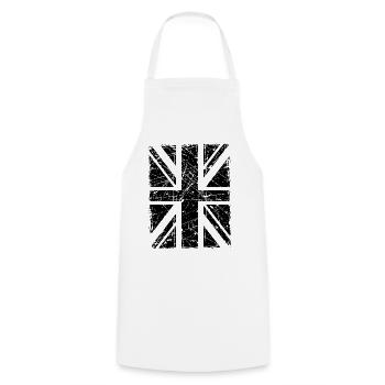 Union Jack - Kochschürze - Weiß - Vorne - AI Model Male 185 dark (185cm)