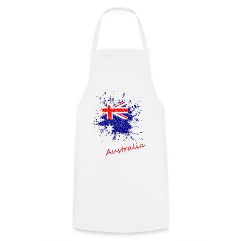 Australien Splash Kleks Retro Look Australia - Kochschürze - Weiß - Vorne - AI Model Male 185 dark (185cm)