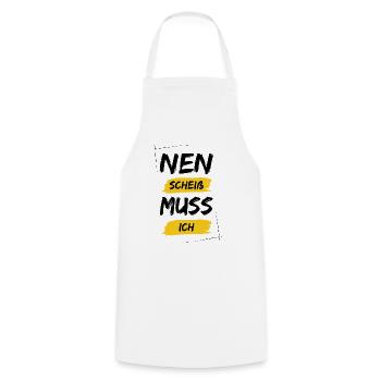 Nen scheiß muss ich - Kochschürze - Weiß - Vorne - AI Model Male 185 dark (185cm)