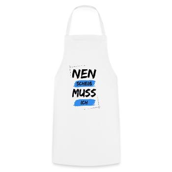 Nen scheiß muss ich - Kochschürze - Weiß - Vorne - AI Model Male 185 dark (185cm)