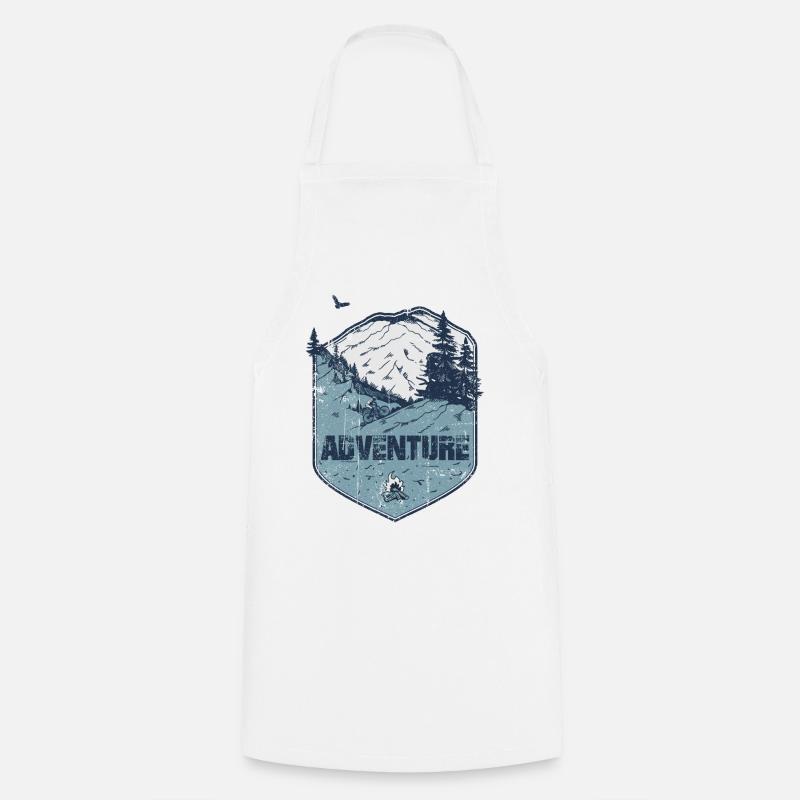 Badge d’aventure en VTT - Tablier de cuisine - blanc