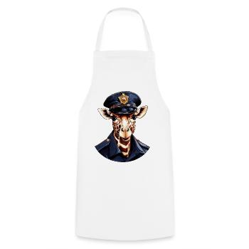 Giraffe Policeman - Cooking Apron - white - Front - AI Model Male 185 dark (185cm)