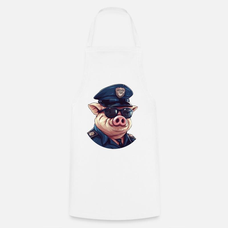 Schweinchen Polizei - Kochschürze - Weiß