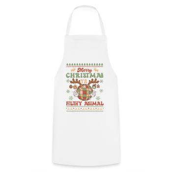 Hässlicher Weihnachtspullover - Kochschürze - Weiß - Vorne - AI Model Male 185 dark (185cm)