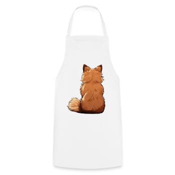Pomeranian - Cooking Apron - white - Front - AI Model Male 185 dark (185cm)
