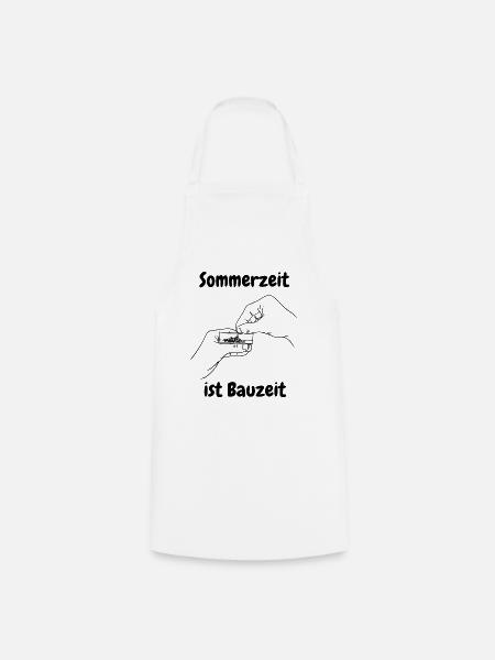 Sommerzeit ist Bauzeit - Kochschürze - Weiß