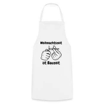 Weihnachtszeit ist Bauzeit - Kochschürze - Weiß - Vorne - AI Model Male 185 dark (185cm)