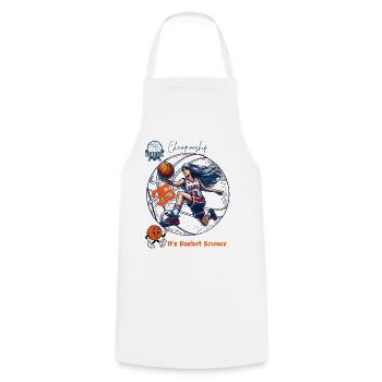 Dynamische Weibliche Basketball-Meisterin Illustration - Kochschürze - Weiß - Vorne - AI Model Male 185 dark (185cm)