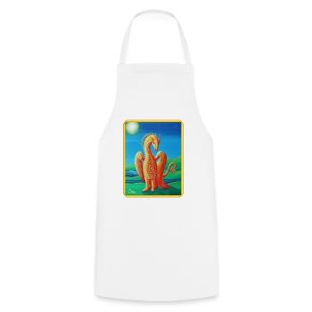 Dragon Lucky Dragon Fiora - Sonja Ariel von Staden - Cooking Apron - white - Front - AI Model Male 185 dark (185cm)