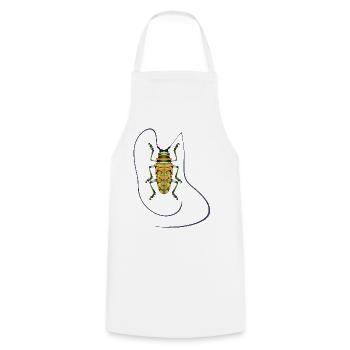 Sternotomis pulchra, species, insect, orange, green - Cooking Apron - white - Front - AI Model Male 185 dark (185cm)