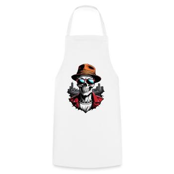 Cool Skull - Cooking Apron - white - Front - AI Model Male 185 dark (185cm)