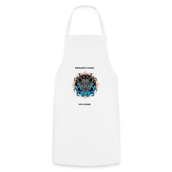 comme une lionne avec texte - Tablier de cuisine - blanc - Devant - AI Model Male 185 dark (185cm)