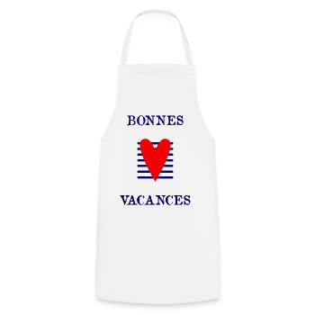 MAÎTRESSE. MERCI. BONNES VACANCES - Tablier de cuisine - blanc - Devant - AI Model Male 185 dark (185cm)