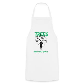 Funny Tree Friend Motif - Cooking Apron - white - Front - AI Model Male 185 dark (185cm)